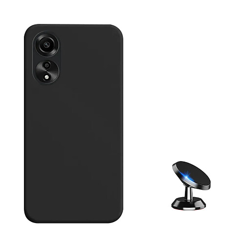 Kit SuppOrt Magnétique + Étui Silicone Liquide Phonecare pour Oppo A78 4G - Noir