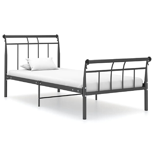 vidaXL Cadre de lit sans matelas noir métal 90x200 cm