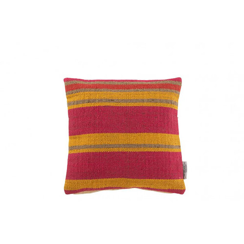 Dansmamaison Coussin Carre Anna Grosse Rayure Jute Mix Couleur