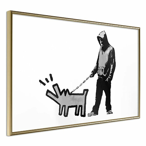 Paris Prix Affiche Murale Encadrée Banksy Choose Your Weapon 45 x 30 cm Or