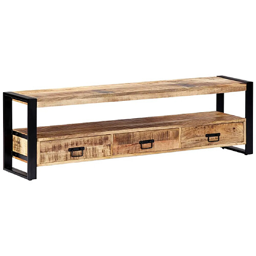 Helloshop26 Meuble télé buffet tv télévision design pratique 150 cm bois solide de manguier 2502013