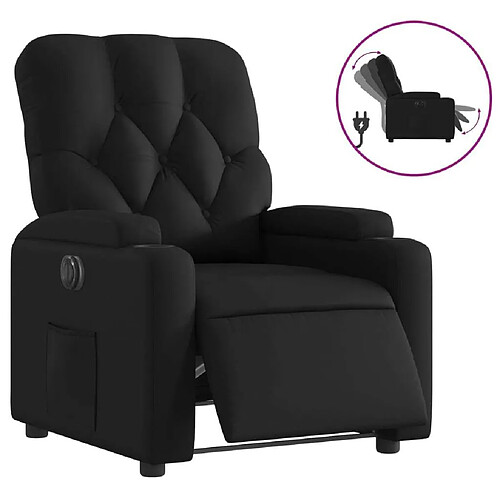 Maison Chic Fauteuil Relax pour salon, Fauteuil inclinable électrique Noir Similicuir -GKD55390