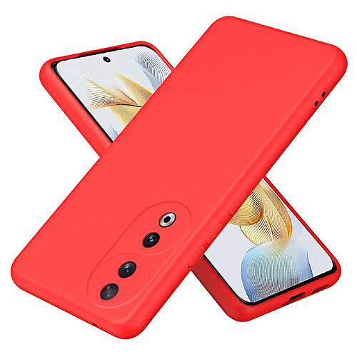 Htdmobiles Coque pour Huawei Honor 90 5G - housse etui silicone gel fine + verre trempe - ROUGE