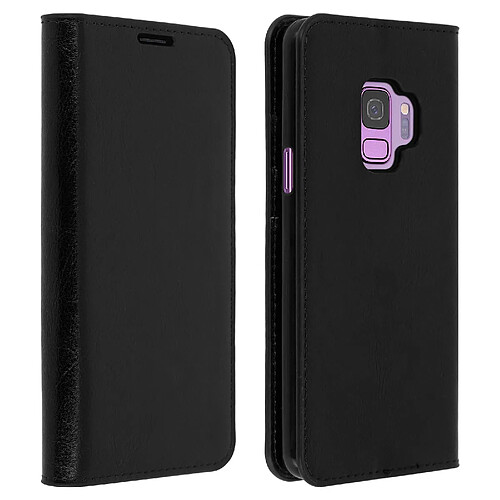 Avizar Etui Galaxy S9 Housse Cuir Clapet Portefeuille Fonction Support Noir