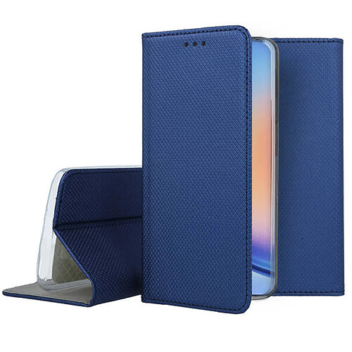 Htdmobiles Housse pour Samsung Galaxy A35 5G - etui coque pochette portefeuille + verre trempe - BLEU MAGNET