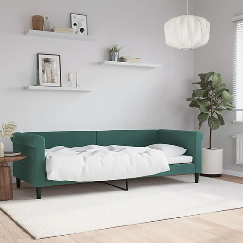 vidaXL Lit de repos sans matelas vert foncé 80x200 cm velours