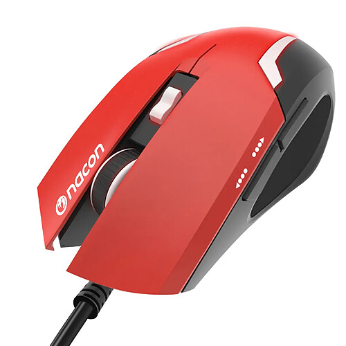 Souris Gaming LED 6 Boutons 2400dpi Filaire USB Câble 1.8m Nacon GM-105 Rouge