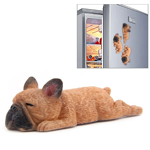 Wewoo Magnet Frigo Décoration à la maison belle Rrunk sur la pâte française de 3D de bouledogue de sommeil, AUCUN magnétique