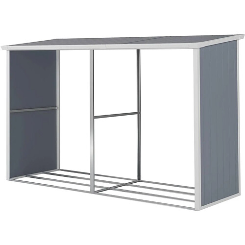 Habitat Et Jardin Abri bûches résine Alexandre - 3.38 m² - 302 x 112 x 190 cm - Gris