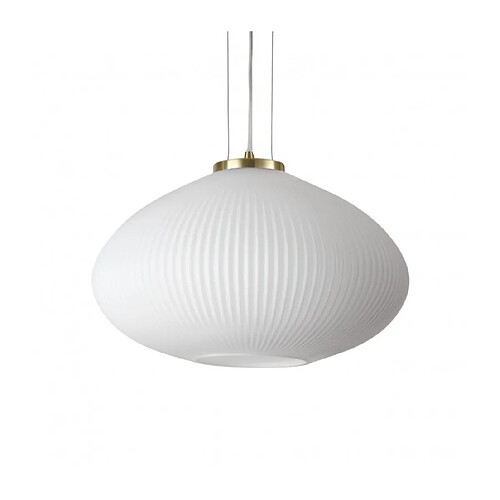 Ideal Lux Suspension Plisse 1 ampoule Verre,métal Laiton