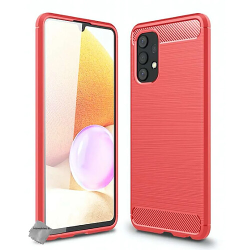 Htdmobiles Coque silicone gel carbone pour Samsung Galaxy A32 4G + film ecran - ROUGE