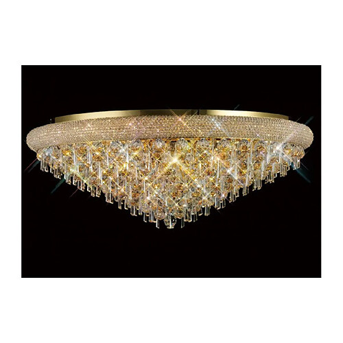 Luminaire Center Plafonnier Alexetra 18 Ampoules doré/cristal