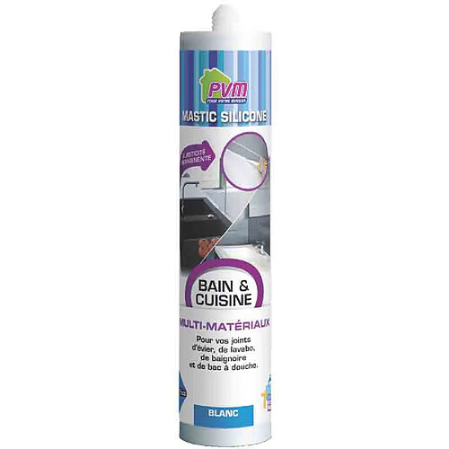 PVM - Mastic salle de bains Blanc - 310 ml