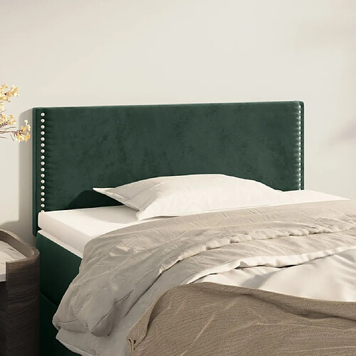 vidaXL Tête de lit Vert foncé 100x5x78/88 cm Velours