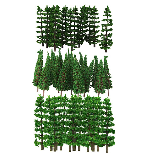 90pcs/Set Modèle Arbres 9 cm - 6,5 cm Modèle Train Arbres Paysage Arbres d'Architecture pour DIY de Paysage Landscape, Vert Naturel