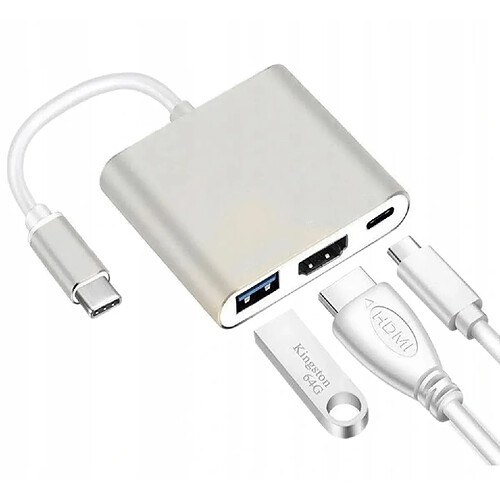 GUPBOO Adaptateur 3 en 1 Hub USB-C HDMI 4K MacBook,JL62