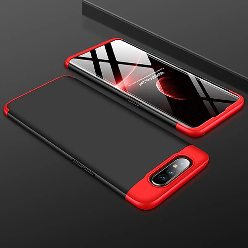 Wewoo Coque Rigide Étui à trois étages pour PC Samsung Galaxy A80 noir rouge