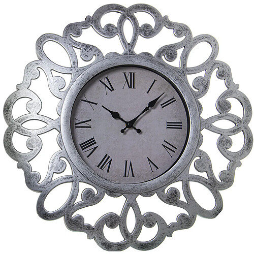 Horloge Murale Alexandra House Living Gris Argenté Résine Plastique 50 x 4 x 50 cm