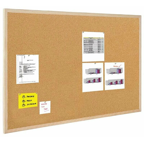 Bi-Office Cork Notice Board Wood Frame 400mm X 300mm