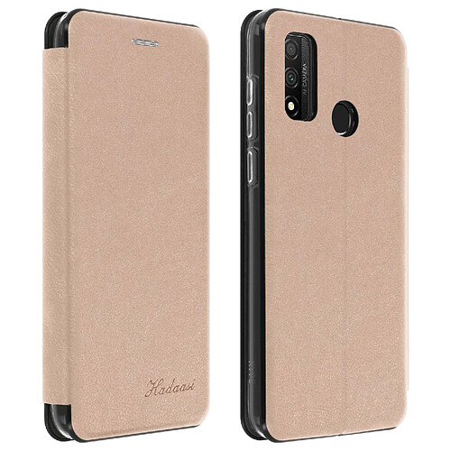 Avizar Étui Huawei P smart 2020 Simili-Cuir Clapet Porte-carte Support Vidéo rose gold