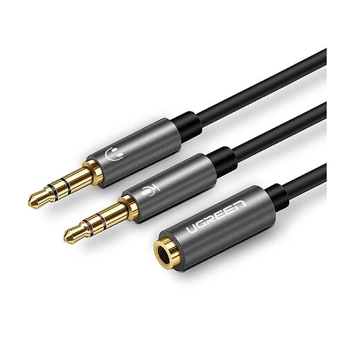 UGreen Câble audio 3,5 mm femelle vers 2 mâles Noir