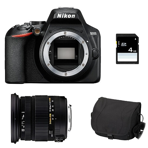 PACK NIKON D3500 + SIGMA 17-50 DC OS HSM + Sac + SD 4Go