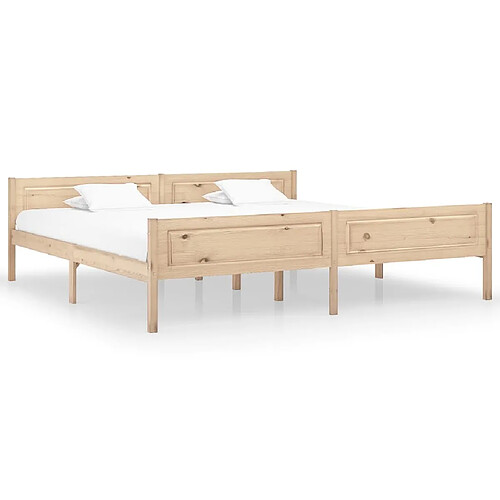 Maison Chic Lit adulte - Lit simple Cadre de lit,Structure du lit Contemporain Bois de pin massif 200x200 cm -MN86661