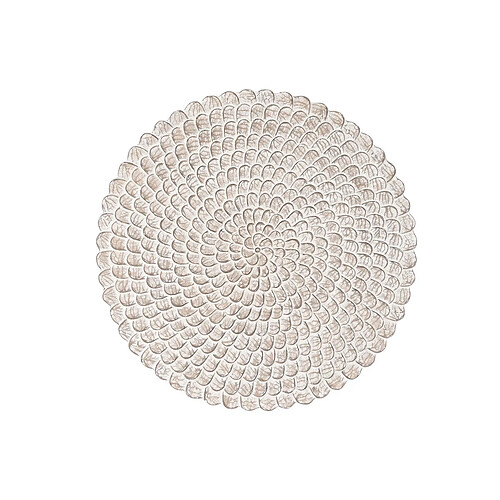 Décoration murale DKD Home Decor Finition vieillie Naturel 120 x 3 x 120 cm Blanc Indien