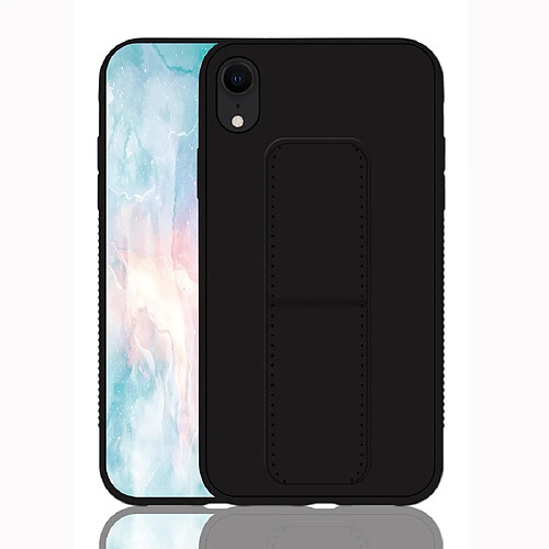 Wewoo Coque Rigide Pour iPhone XR Shockproof PC + TPU Housse de protection avec bracelet et support Noir