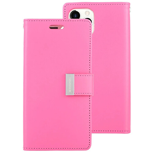 Wewoo Coque Pour iPhone 11 Pro MERCURE RICH DIARY Étui en cuir à rabat Texture avec fente cheval porte-cartes et rose rouge