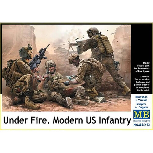 Master Box Figurine Mignature Under Fire. Modern Us Infantry