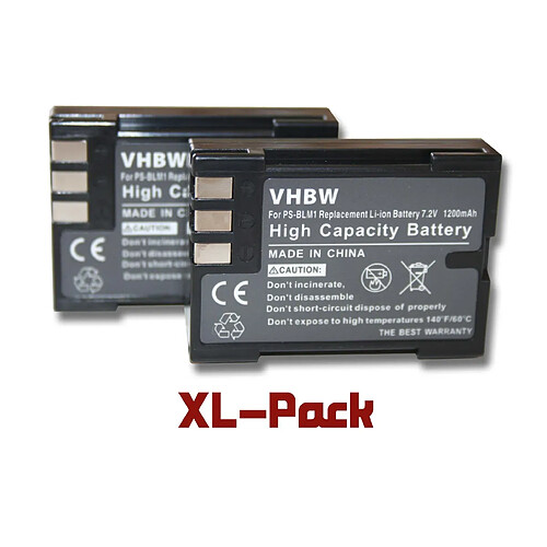 vhbw set de 2 batteries 1200mAh pour appareil photo remplace Olympus PS-BLM1