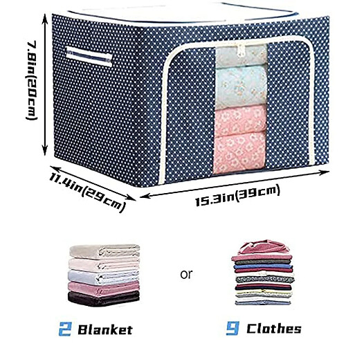 Universal Sac de rangement de suite pliable Boîte de rangement de vêtements de maison Poussière Oxford Couette Soutien-gorge Placard Organizer | (Bleu)