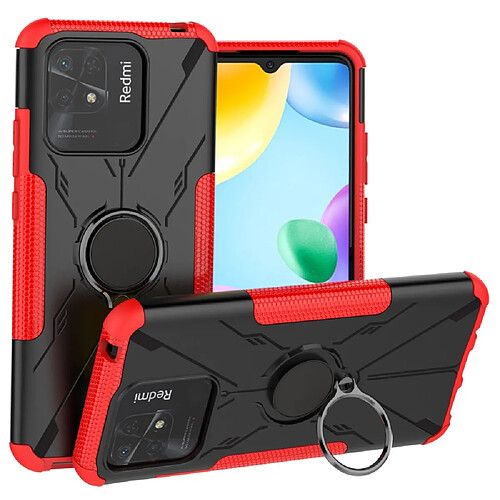 Coque en TPU antichoc, anti-rayures avec béquille pour votre Xiaomi Redmi 10C 4G/10 Power - rouge