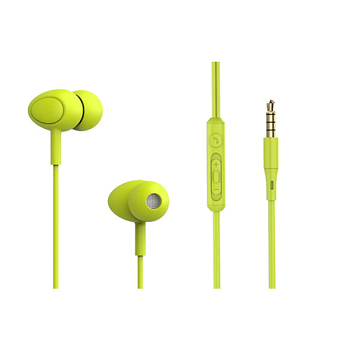 Écouteurs intra-auriculaires filaires Tellur Basic Gamma avec microphone, vert