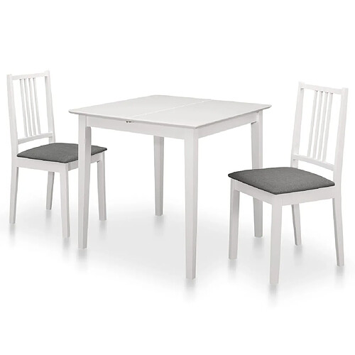 vidaXL Mobilier de salle à manger 3 pcs MDF Blanc