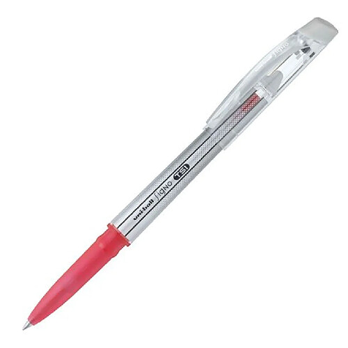 Stylo roller Uniball TSI effaçable à capuchon rouge pointe 0,7 mm - écriture moyenne