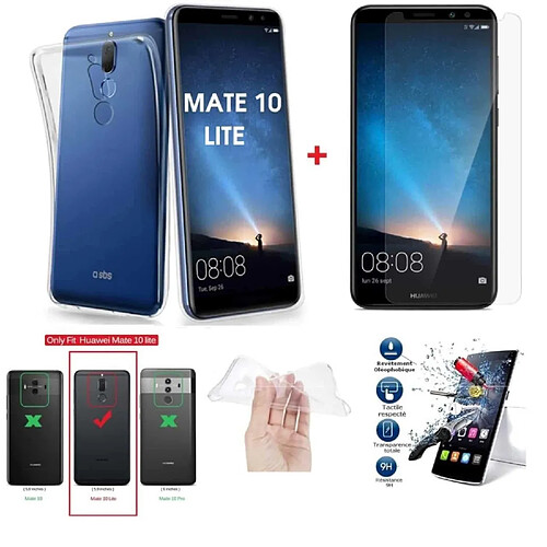 Ipomcase Coque pour Huawei Mate 10 Lite ET protection écran Verre trempé Mate 10 Lite