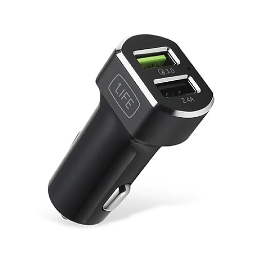 Chargeur de voiture 2 ports USB 3A 1Life Charge rapide