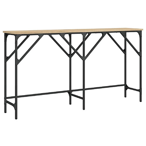 Maison Chic Table console | Meuble d'entrée | Table d'appoint chêne sonoma 140x29x75 cm bois d'ingénierie -GKD56093