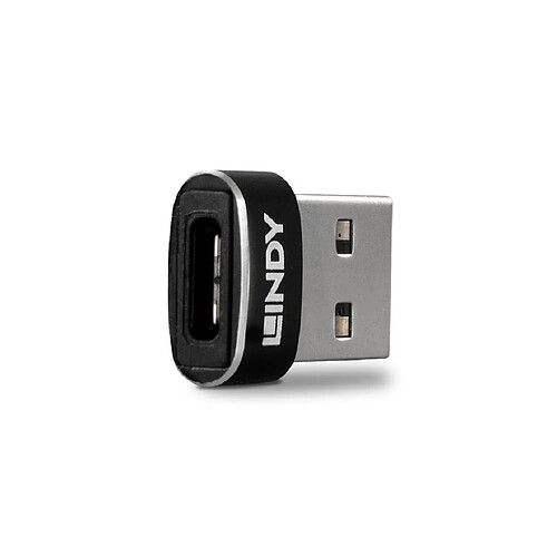 Lindy 41884 changeur de genre de câble USB Type-A USB Type-C Noir