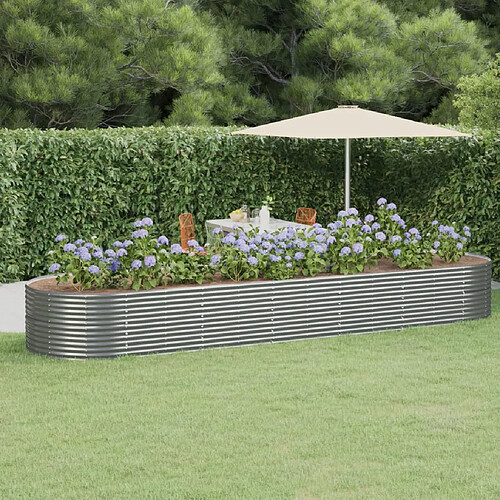 vidaXL Lit surélevé de jardin Acier enduit de poudre 510x140x68cm Gris