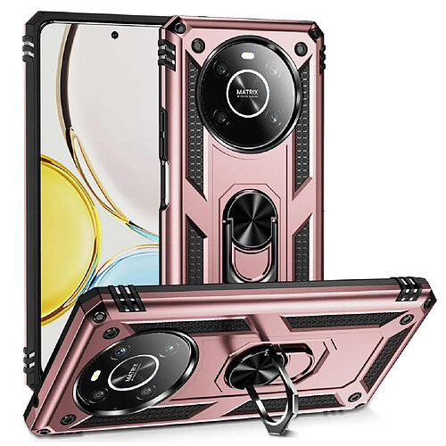 Coque en TPU anti-chocs avec béquille pour votre Honor X9 4G/5G - or rose