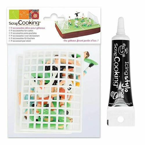 Scrapcooking Décoration pour gâteau Football + Stylo glaçage noir