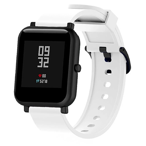 Wewoo Bracelet pour montre connectée Dragonne Sport en silicone brillant Huami Amazfit Bip Lite version 20 mm blanc