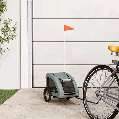 vidaXL Remorque de vélo pour animaux de compagnie gris