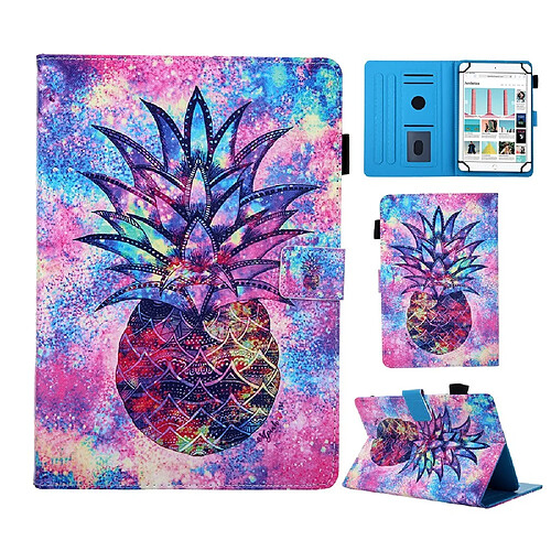 Etui en PU + TPU Impression de modèle universelle de 10 pouces avec support ananas pour votre Apple iPad 9.7 pouces (2018)