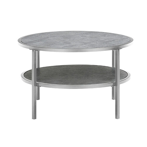 Pegane Table basse ronde en céramique et métal - diamètre 75 x Hauteur 45 cm