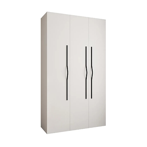 Abiks Meble Armoire à portes battantes Como 2 245,5/140/40 3 portes (blanc/noir)