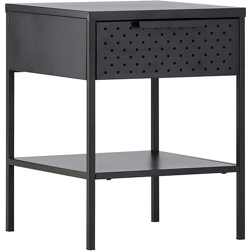 Venture Home Table de chevet en acier Sacramento noir.